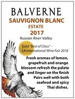2017 Sauvignon Blanc Gold "Best of Class" LA International Wine Fair